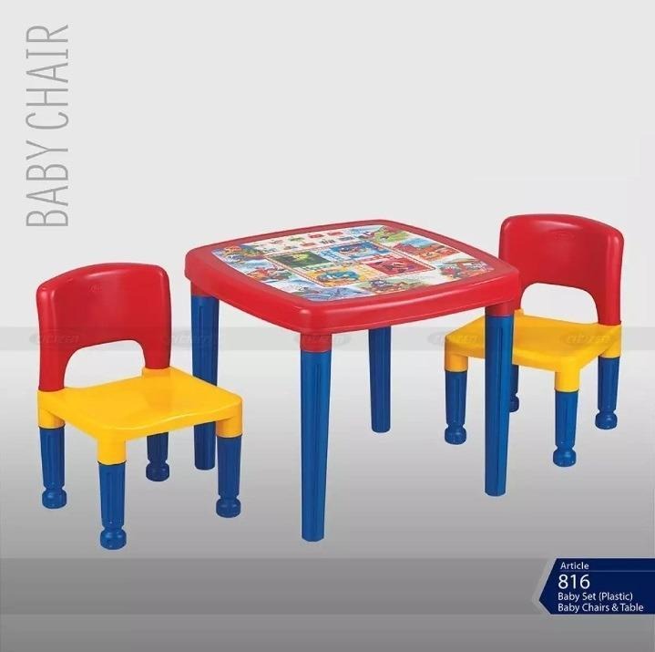 Kids Table & Chair Set Plastic Colorful Small Space