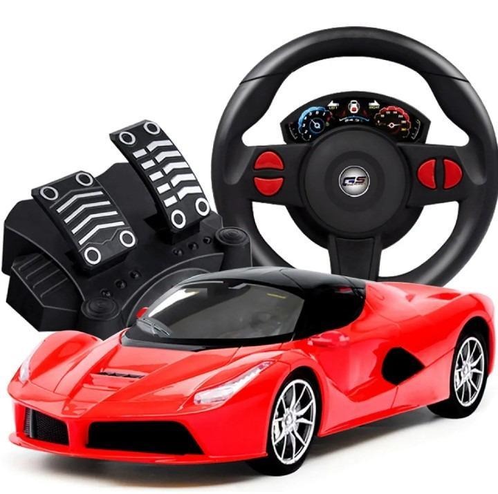 Realistic RC Car Blue Black Racing Toy for Kids