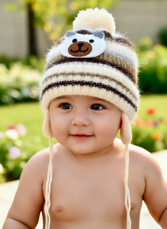 Golden Wool Baby Cap for Kids, Free Size, Durable, Stylish